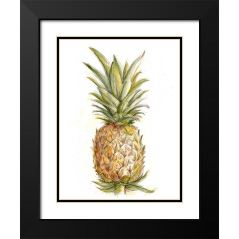 Pineapple Sketch II Black Modern Wood Framed Art Print with Double Matting by Harper, Ethan