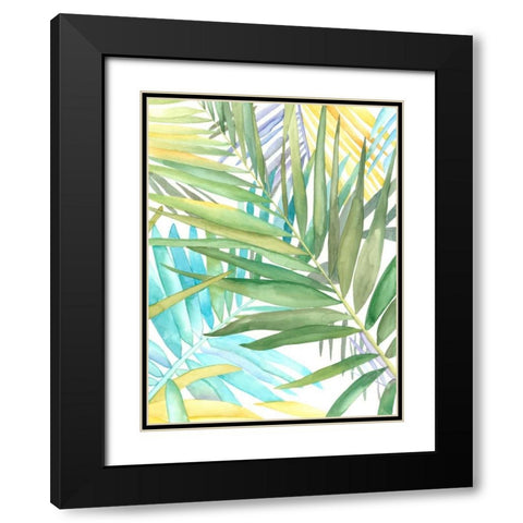 Tropical Pattern II Black Modern Wood Framed Art Print with Double Matting by Meagher, Megan