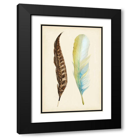 Plumage II Black Modern Wood Framed Art Print with Double Matting by Ludwig, Alicia