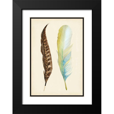 Plumage II Black Modern Wood Framed Art Print with Double Matting by Ludwig, Alicia