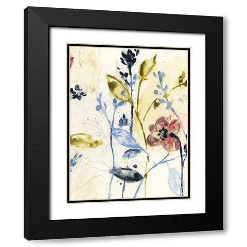 Flowing Stems II Black Modern Wood Framed Art Print with Double Matting by Goldberger, Jennifer