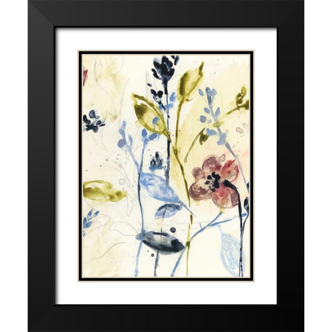 Flowing Stems II Black Modern Wood Framed Art Print with Double Matting by Goldberger, Jennifer