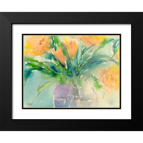 Something Floral III Black Modern Wood Framed Art Print with Double Matting by Dixon, Samuel