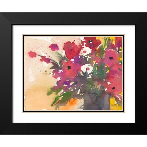 Something Floral IV Black Modern Wood Framed Art Print with Double Matting by Dixon, Samuel