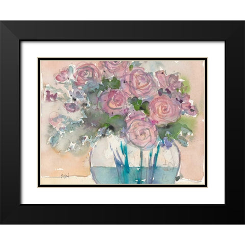 Something Floral VI Black Modern Wood Framed Art Print with Double Matting by Dixon, Samuel