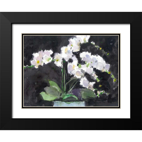Something Floral VII Black Modern Wood Framed Art Print with Double Matting by Dixon, Samuel