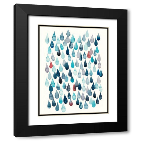 Watercolor Drops I Black Modern Wood Framed Art Print with Double Matting by Popp, Grace