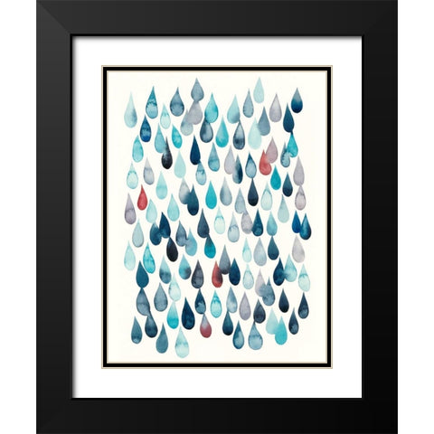 Watercolor Drops I Black Modern Wood Framed Art Print with Double Matting by Popp, Grace
