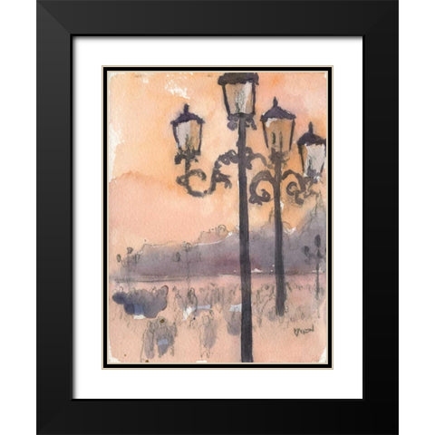 Venice Watercolors I Black Modern Wood Framed Art Print with Double Matting by Dixon, Samuel