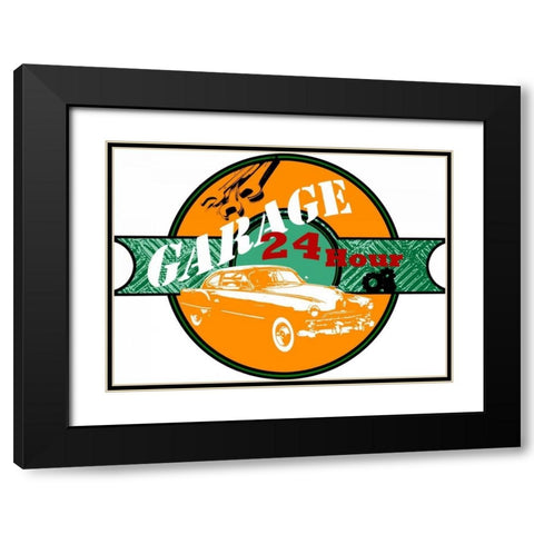 Garage Sign I Black Modern Wood Framed Art Print with Double Matting by Studio W