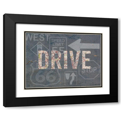 Garage Sign II Black Modern Wood Framed Art Print with Double Matting by Studio W