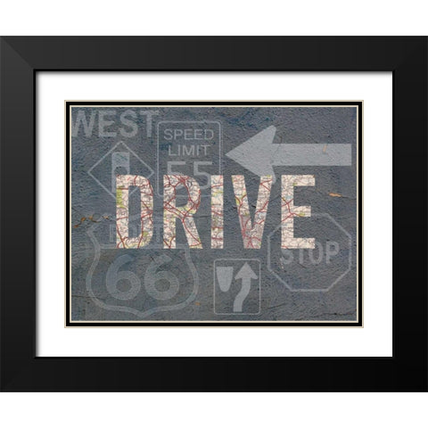 Garage Sign II Black Modern Wood Framed Art Print with Double Matting by Studio W