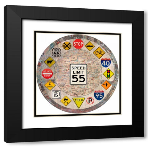 Garage Sign VI Black Modern Wood Framed Art Print with Double Matting by Studio W