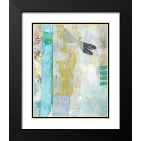 Serene Dragonfly I Black Modern Wood Framed Art Print with Double Matting by McCavitt, Naomi