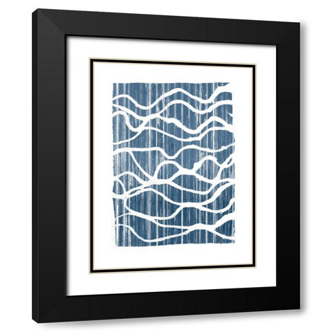 Exverse Indigo Black Modern Wood Framed Art Print with Double Matting by Goldberger, Jennifer
