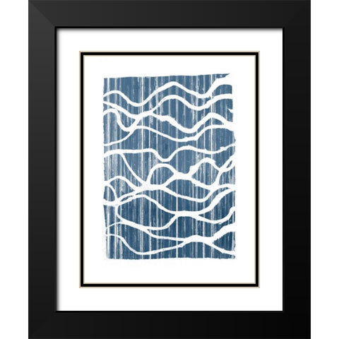 Exverse Indigo Black Modern Wood Framed Art Print with Double Matting by Goldberger, Jennifer