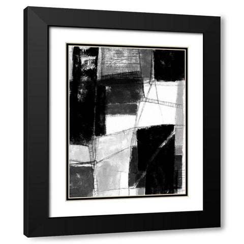 Dynamic Deconstruct I Black Modern Wood Framed Art Print with Double Matting by Goldberger, Jennifer