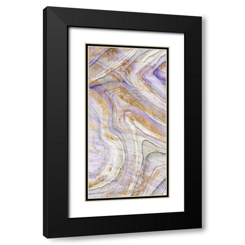 Amethyst and Gold I Black Modern Wood Framed Art Print with Double Matting by Studio W