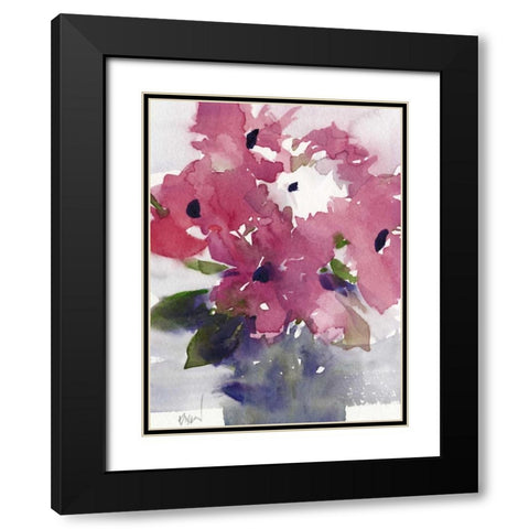 Floral Between I Black Modern Wood Framed Art Print with Double Matting by Dixon, Samuel