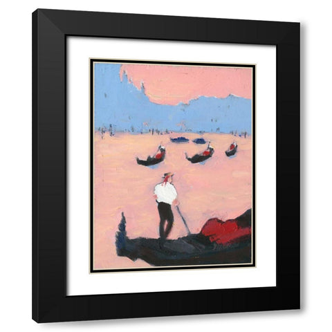 Venice Study II Black Modern Wood Framed Art Print with Double Matting by Dixon, Samuel