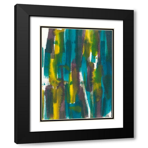 Dashes II Black Modern Wood Framed Art Print with Double Matting by Fuchs, Jodi