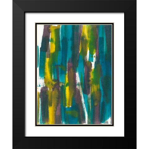 Dashes II Black Modern Wood Framed Art Print with Double Matting by Fuchs, Jodi