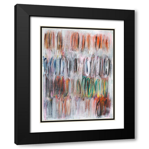 Paint Scribble II Black Modern Wood Framed Art Print with Double Matting by Fuchs, Jodi