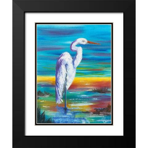 Yellow Heron I Black Modern Wood Framed Art Print with Double Matting by Brewington, Olivia