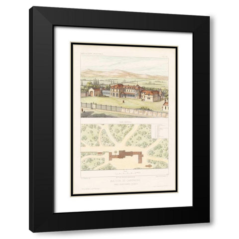 Habitations Modernes I Black Modern Wood Framed Art Print with Double Matting by Morel, A.