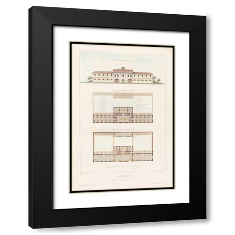 Habitations Modernes II Black Modern Wood Framed Art Print with Double Matting by Morel, A.