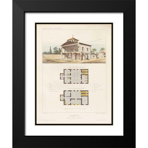 Habitations Modernes IV Black Modern Wood Framed Art Print with Double Matting by Morel, A.
