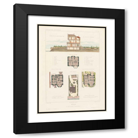 Habitations Modernes V Black Modern Wood Framed Art Print with Double Matting by Morel, A.