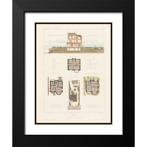 Habitations Modernes V Black Modern Wood Framed Art Print with Double Matting by Morel, A.