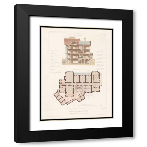 Habitations Modernes VI Black Modern Wood Framed Art Print with Double Matting by Morel, A.