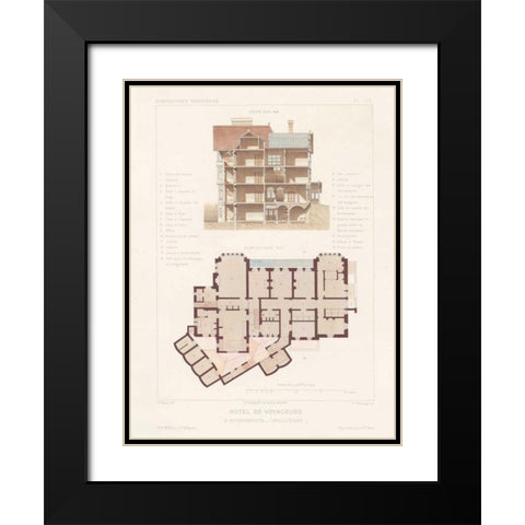 Habitations Modernes VI Black Modern Wood Framed Art Print with Double Matting by Morel, A.