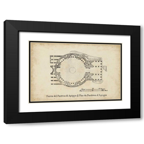 Plan for the Pantheon Black Modern Wood Framed Art Print with Double Matting by Unknown