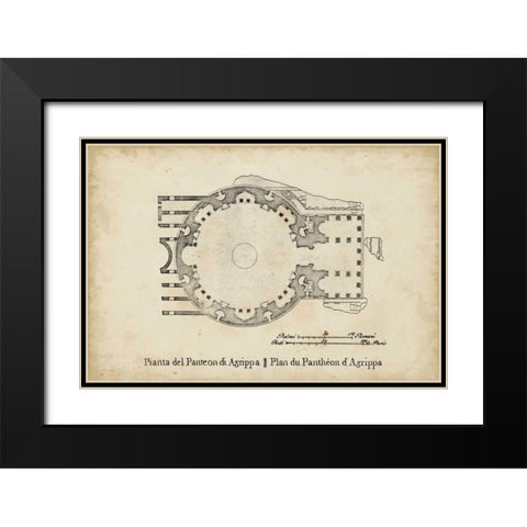 Plan for the Pantheon Black Modern Wood Framed Art Print with Double Matting by Unknown