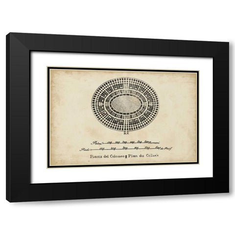 Plan for the Colosseum Black Modern Wood Framed Art Print with Double Matting by Unknown