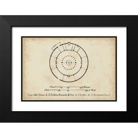 Plan for St. Stephens Rotunda Black Modern Wood Framed Art Print with Double Matting by Unknown