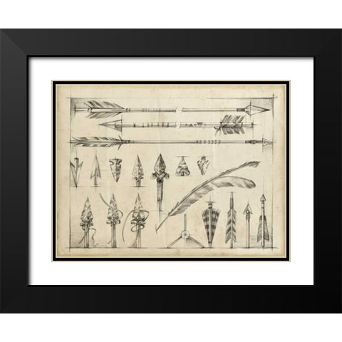 Arrow Schematic I Black Modern Wood Framed Art Print with Double Matting by Harper, Ethan