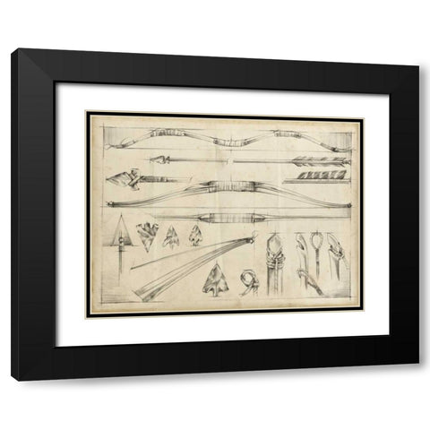 Arrow Schematic II Black Modern Wood Framed Art Print with Double Matting by Harper, Ethan