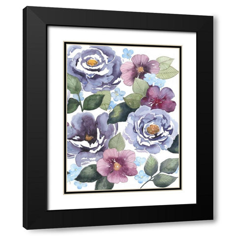 Dancing Peonies II Black Modern Wood Framed Art Print with Double Matting by Popp, Grace