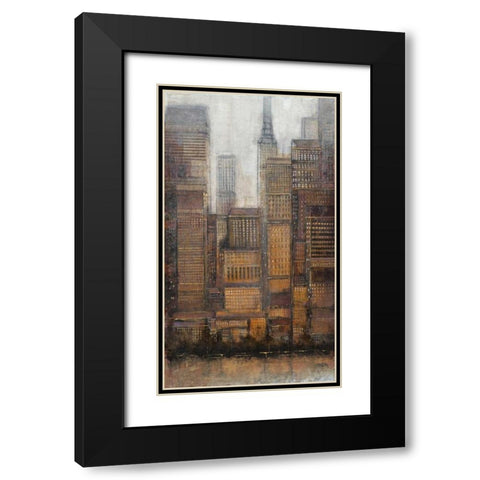 Uptown City I Black Modern Wood Framed Art Print with Double Matting by OToole, Tim