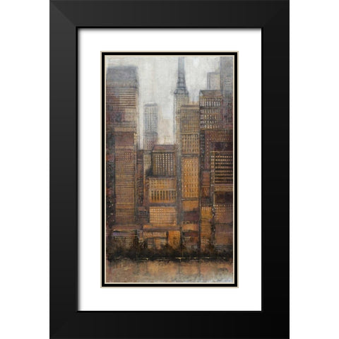 Uptown City I Black Modern Wood Framed Art Print with Double Matting by OToole, Tim