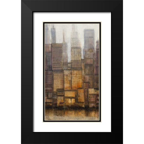 Uptown City II Black Modern Wood Framed Art Print with Double Matting by OToole, Tim
