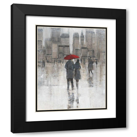 Rain in The City I Black Modern Wood Framed Art Print with Double Matting by OToole, Tim