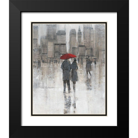 Rain in The City I Black Modern Wood Framed Art Print with Double Matting by OToole, Tim