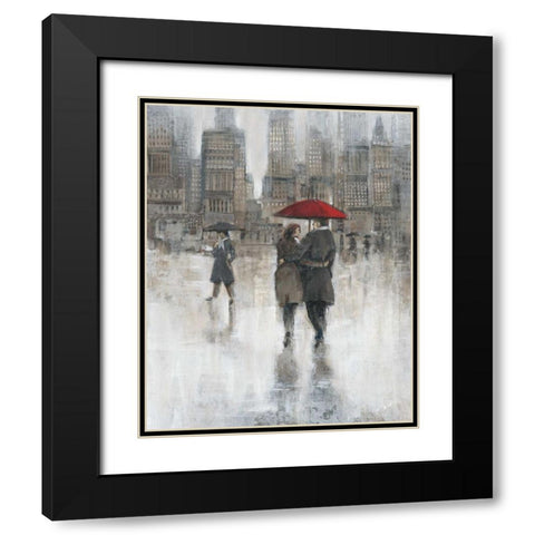 Rain in The City II Black Modern Wood Framed Art Print with Double Matting by OToole, Tim