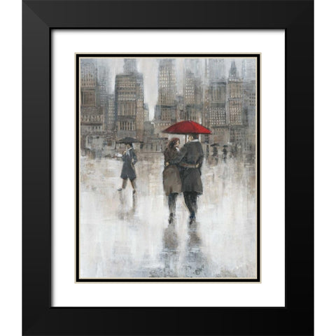 Rain in The City II Black Modern Wood Framed Art Print with Double Matting by OToole, Tim