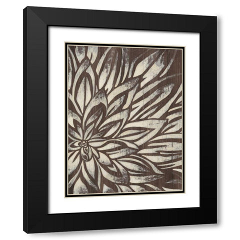 Barnwood Blossom II Black Modern Wood Framed Art Print with Double Matting by Vess, June Erica